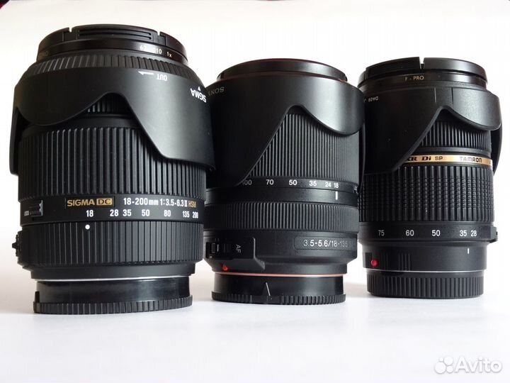 Sony 18-135, Minolta 50 1.7, Sony 85 2.8 и другие