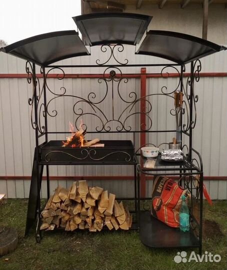 Мангал с печью