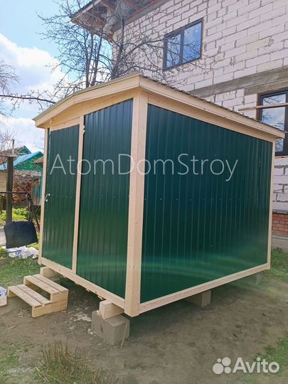 Вагончик бытовка строительная с установкой