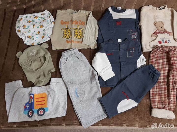 Вещи на мальчика р. 74-80 пакетом из 16 предметов