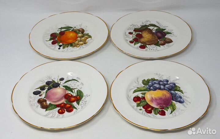 Фруктовые тарелки Regency, фарфор, Англия