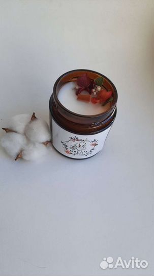 Свеча в янтарной баночке