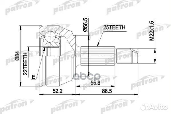 ШРУС наружн к-кт 25x55.5x22 ford: escort с ABS