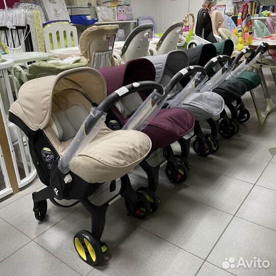 Коляска-автолюлька Foofoo 4в1, бежевый