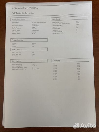 Мфу принтер HP 125 пробег: 2800 стр