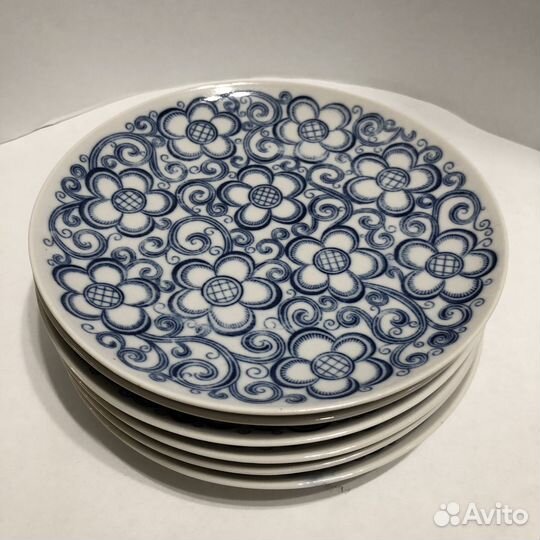 Тарелки синие цветы лфз 18см