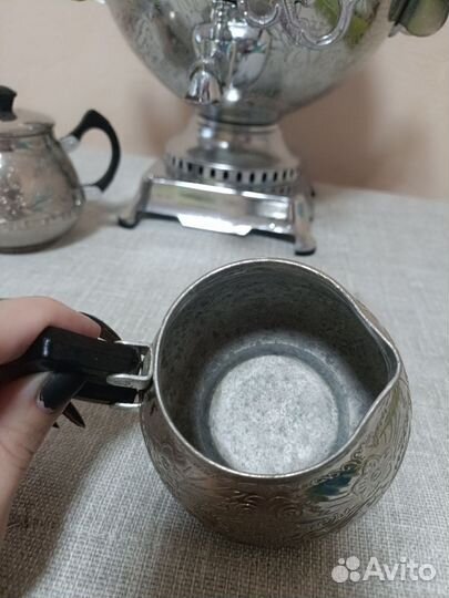 Самовар латунный с никелированным покрытием