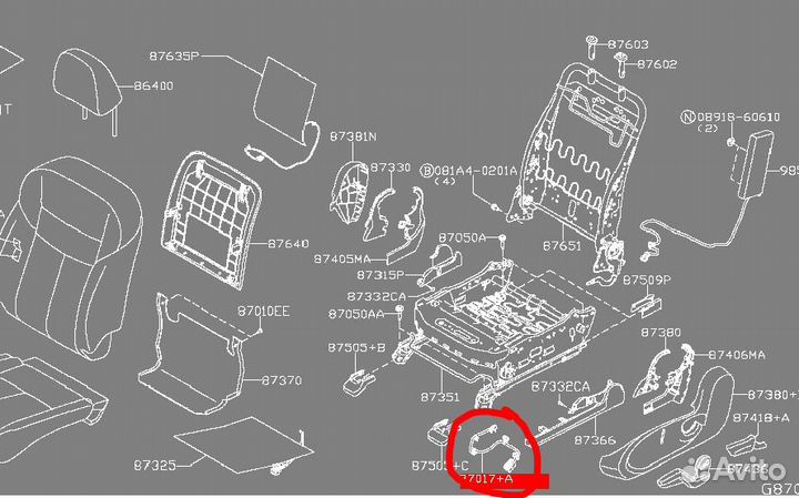 Проводка переднего левого сиденья Z52 870695BJ8A