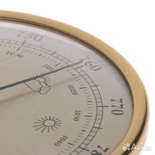 Барометр настенный с термо-гигрометром, золотой