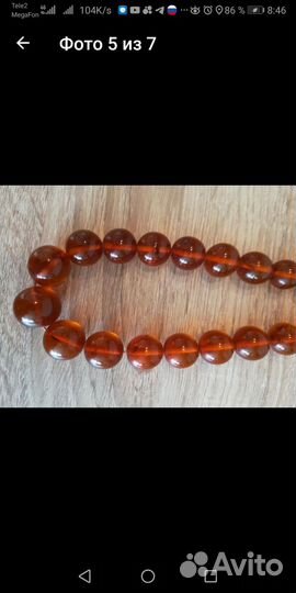 Винтаж бусы натурального янтаря СССР 1982