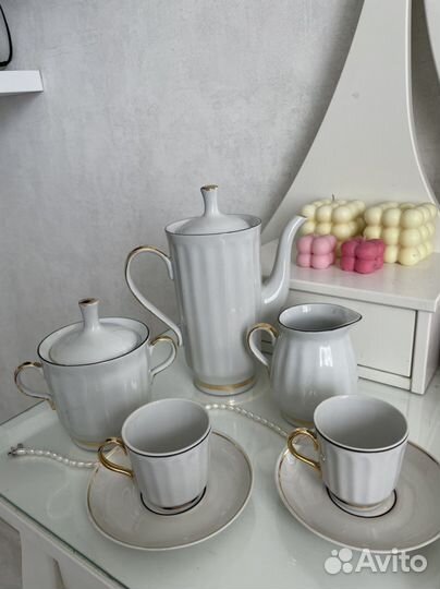 Кофейный сервиз фарфор СССР барановка винтаж