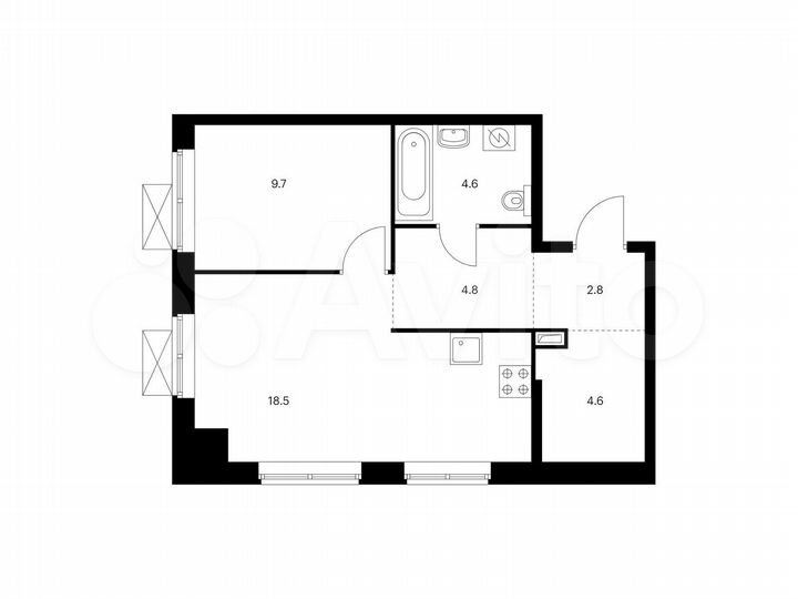 1-к. квартира, 45 м², 16/16 эт.