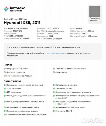 Hyundai ix35 2.0 МТ, 2011, 133 000 км