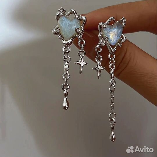 Серёжки звёздочки Y2K