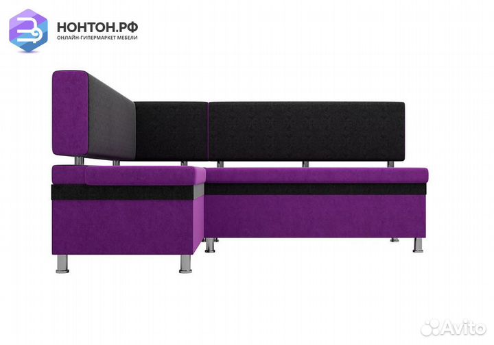 Кухонный уголок Стайл микровельвет фиолетовый / че