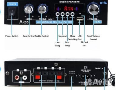 Цифровые Усилители звука AK35 с тюнером