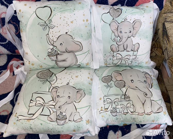 Бортики подушки в детскую кроватку