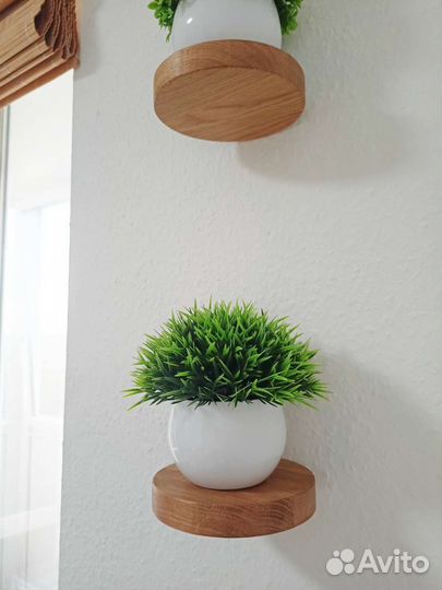 Парящая полка набор 3шт с кашпо