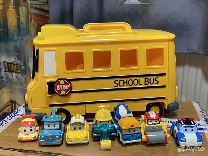 Робокар Полли автобус Скулби машинки