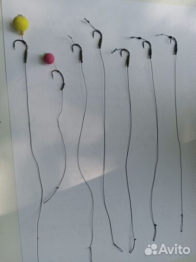 Поводки на карпа, крючки