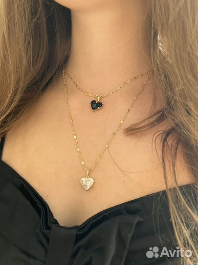 Кулон Сердце на цепочке в позолоте
