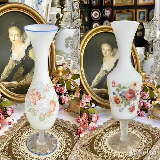 Ваза (молочное стекло) винтаж (2шт)