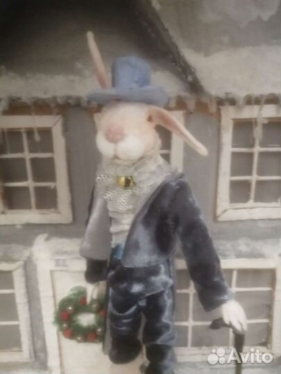 Ватная игрушка заяц