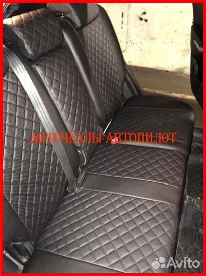 Чехлы Автопилот SsangYong Actyon из экокожи чёрные