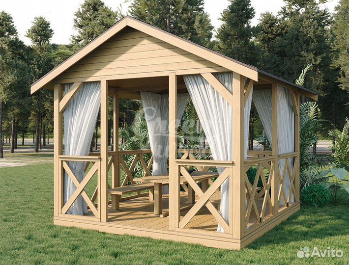 Беседка для дачи деревянная