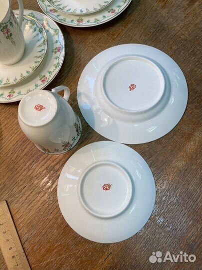 Кофейный сервиз лфз. Костяной фарфор. Трио