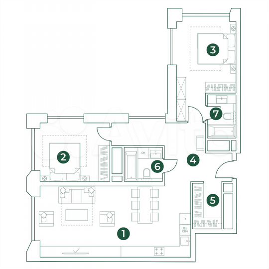 3-к. квартира, 88,4 м², 27/31 эт.