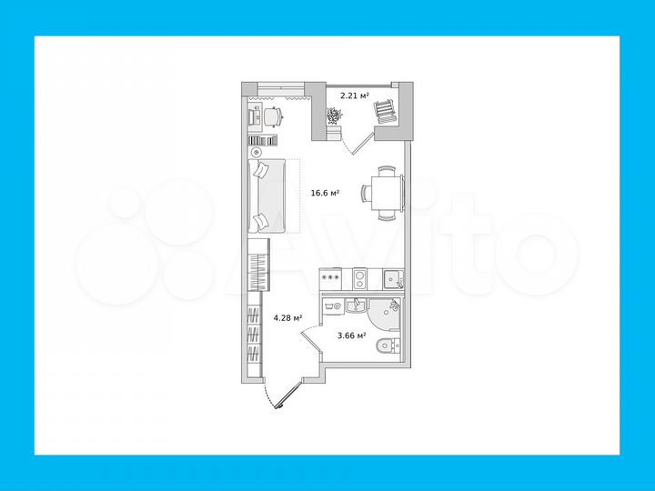 Квартира-студия, 26,8 м², 10/18 эт.