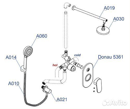 Wasserkraft A14030 Душевая система