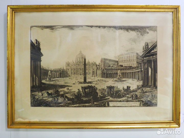 Гравюра Д. Б. Пиранези «Собор Св. Петра». В раме