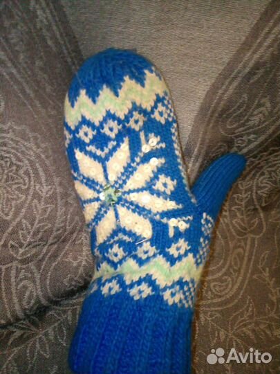 Комплект шапка, шарф, варежки