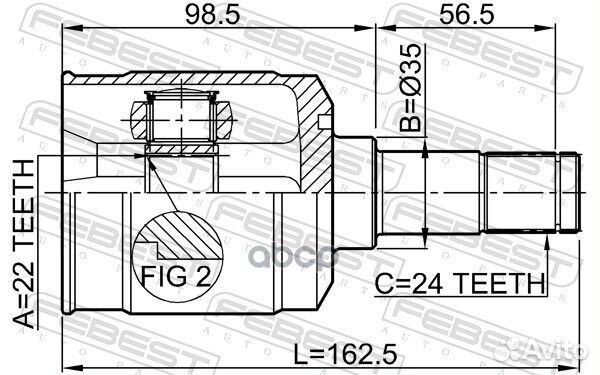 ШРУС mazda 323 BG/BA 89-98 внут.лев. 0511-323FLH