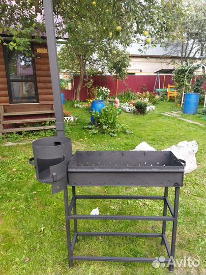 Мангал с печью под казан