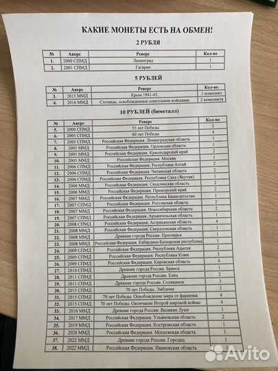 Юбилейные монеты обмен