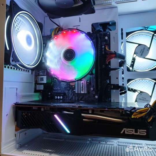 Белый игровой компьютер с intel, amd, 16gb ddr4