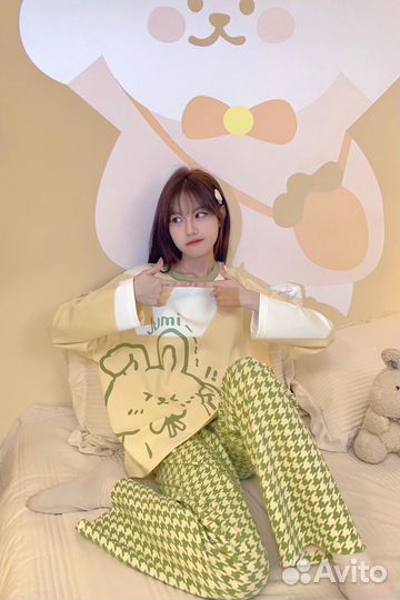 Оптом. Пижама домашняя Заяц - зеленый - 40-42