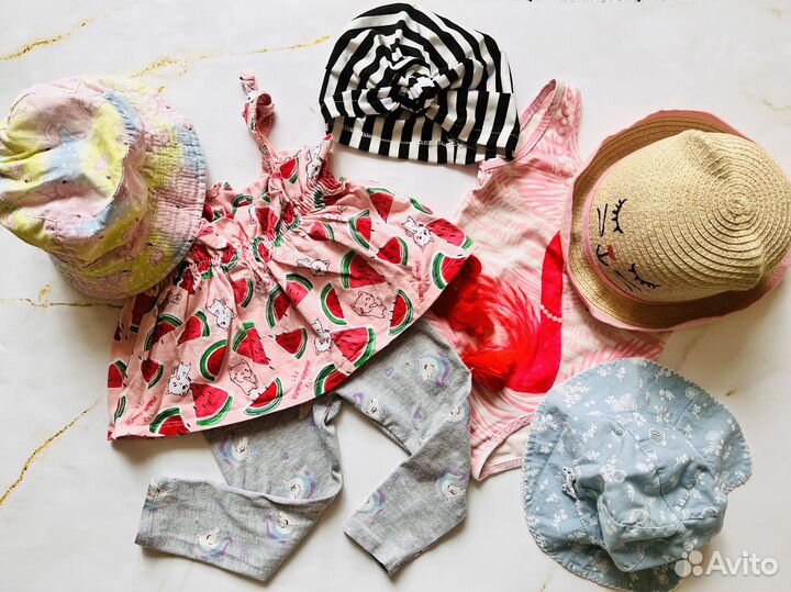 Вещи пакетом летние на девочку 80 86 7 вещей