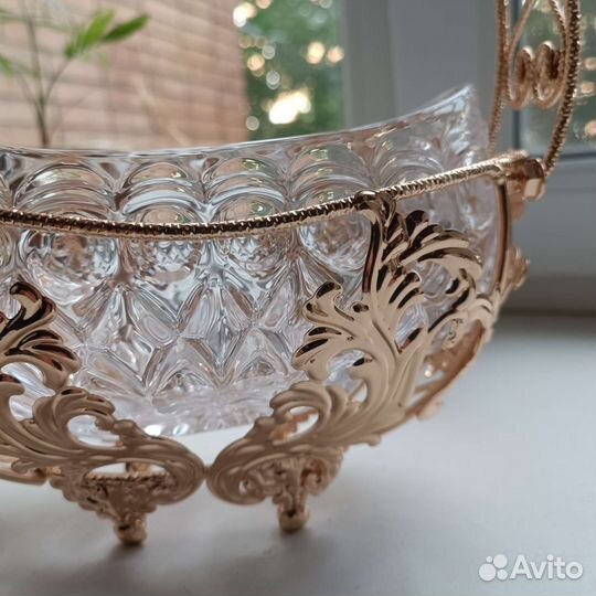 Ваза корзинка с инкрустацией 23х12,5х31см