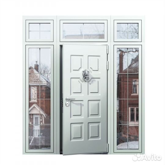 Парадная входная дверь в дом. Уличная дверь