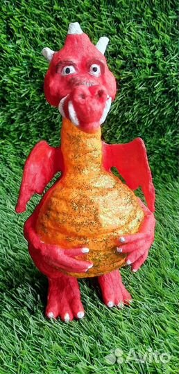 Дракон. Ватная елочная игрушка