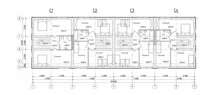 Таунхаус 110 м² на участке 2 сот.