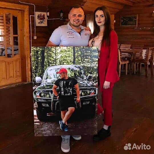 Портрет по фото на холсте
