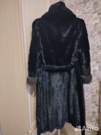 Шуба норковая с капюшоном