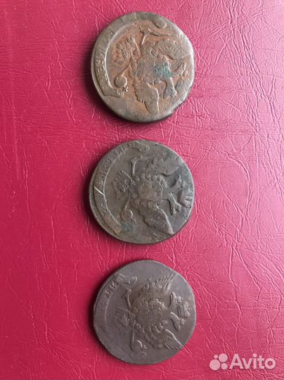 Монеты 5 копеек Елизаветы 1, 1758, 1759