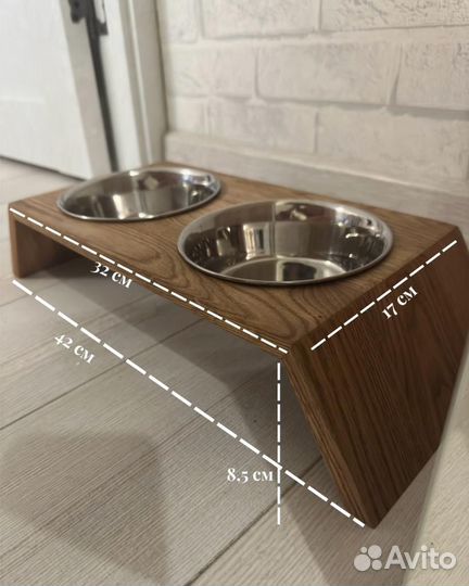 Миска двойная для животных, со съемными мисками