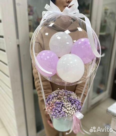 Букет Цветы под заказ с шаром